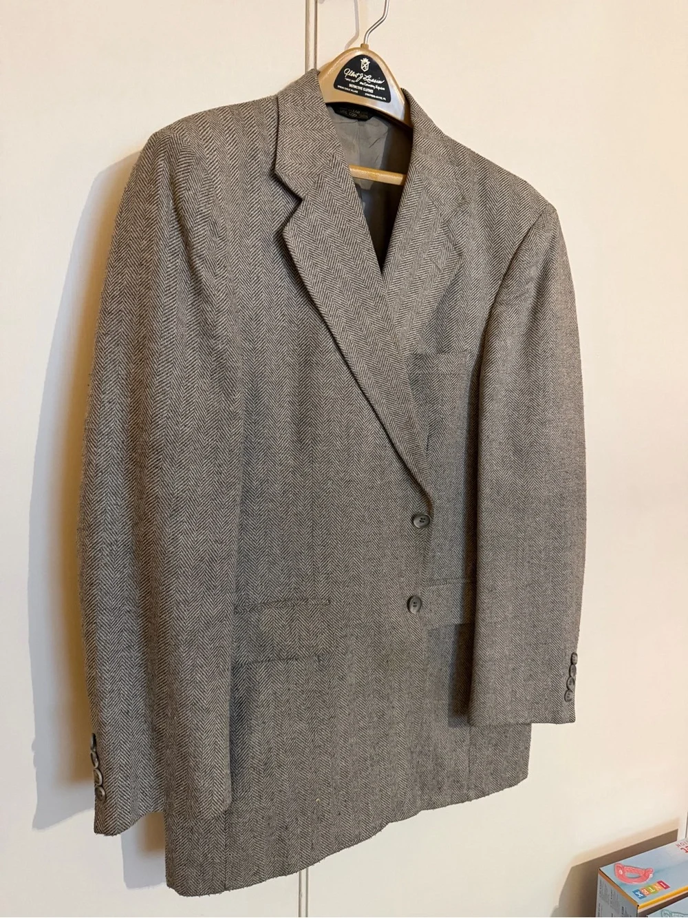 Men's Tweed Sport Coat - Neutral Gray Brown Herringbone